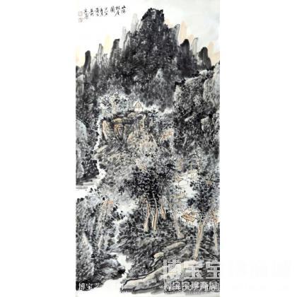 李艾平作品_竖幅山水_国画山水作品_水墨画 类别: 国画山水作品